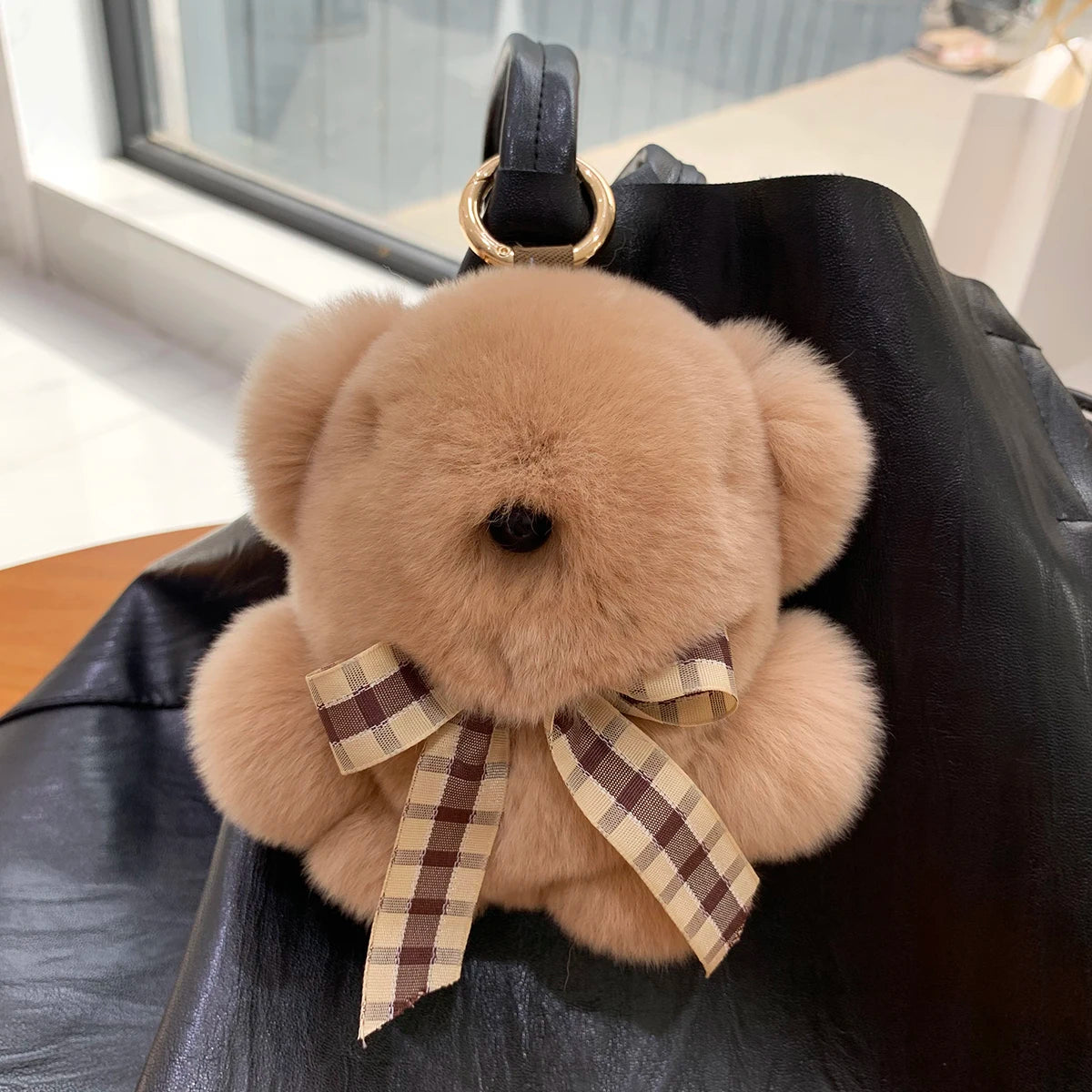 Soft Fluffy Bear Keychain Plush Rabbit Fur Bag Charm Cute Gift For Bags 🐻🐰