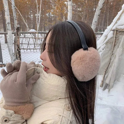 Natural Rex Rabbit Fur Ear Muffs For Women And Kids Cozy Winter Warmth 🐰