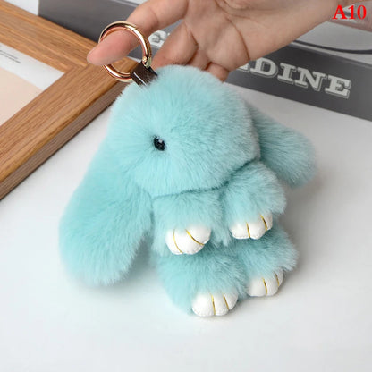 Fluffy Bunny Keychain 🐰✨ Adorable Pom Pom Charm for Bags & Keys! 🐇💖 - Pixie Quill