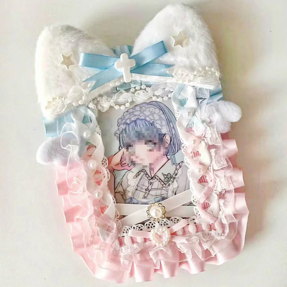 Toploader Lace Photocard Sleeve With White Ribbon Display Holder 🧵🎀📷