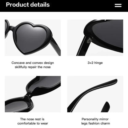 Kawaii Love Heart Polarized Sunglasses 💖✨ | Cute Retro UV400 Eyewear for Trendy Women 🌈🕶️