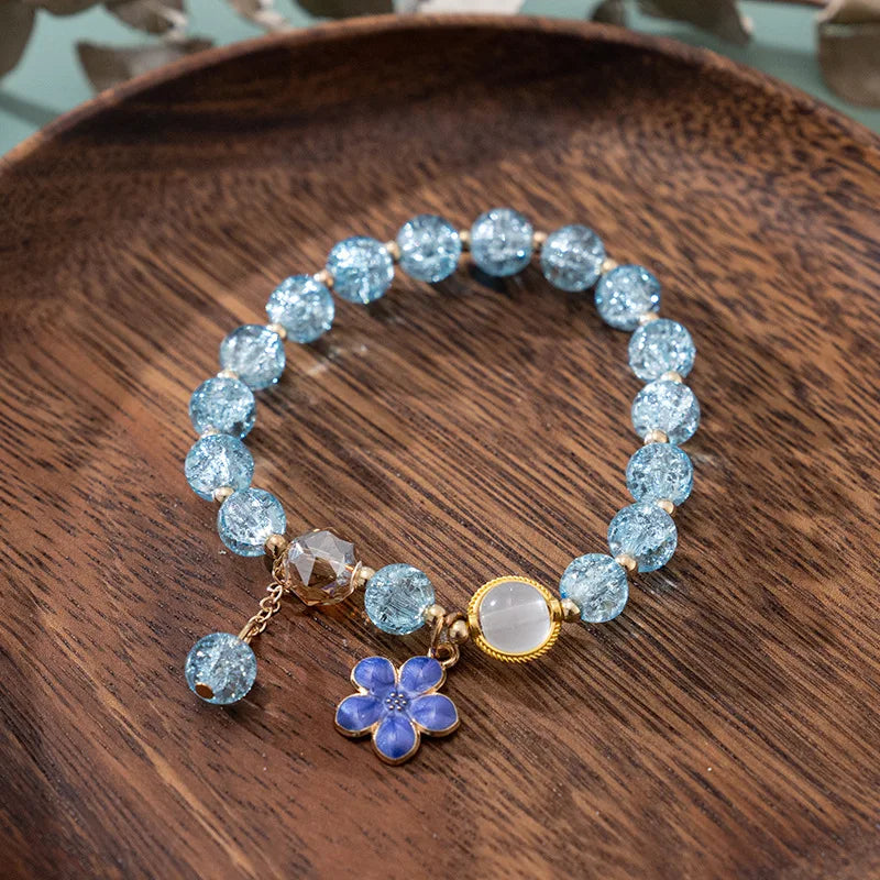🌸 Adorable Cherry Blossom Beaded Bracelet 🌸 | Sweet Pink Flower Charm | Perfect Gift for Girls 🎁✨