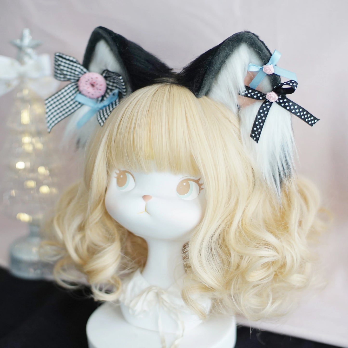 Kawaii Cat Ear Headband 🎀✨ - Cute Lolita Donut Candy Anime Accessory for Women 🐾💕