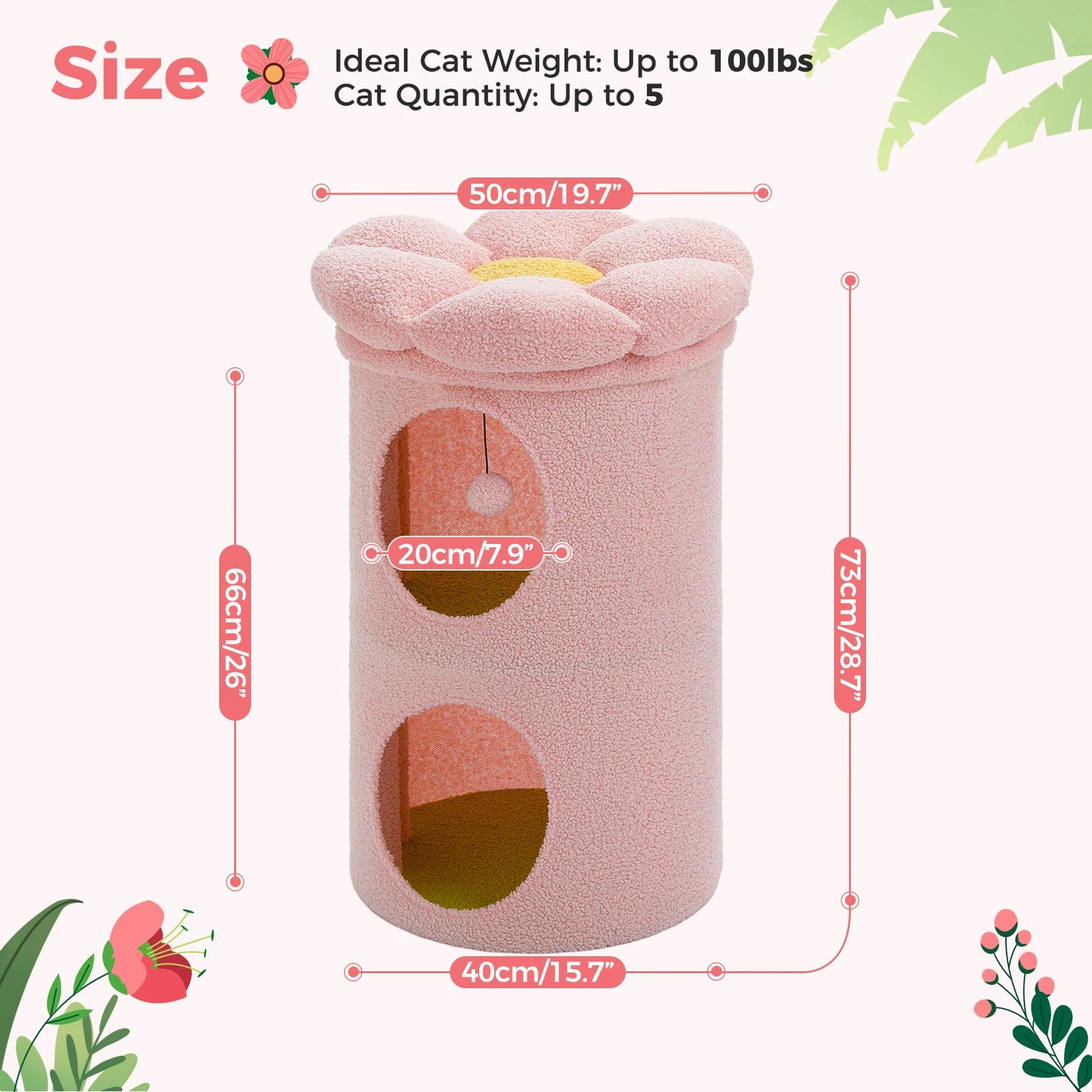 2-Storey Cat Beds For Indoor Cats With Removable Flower Bed Cute Cat Cave And Hideaway Condo 🐾😺🌸