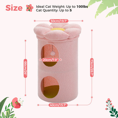 2-Storey Cat Beds For Indoor Cats With Removable Flower Bed Cute Cat Cave And Hideaway Condo 🐾😺🌸