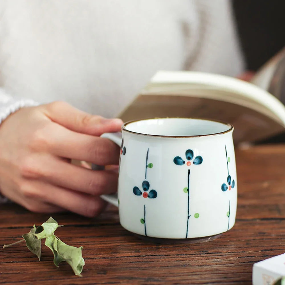 🍵 Kawaii Hand-painted Ceramic Tea Mug ☕️ Japanese Style Sake Cup - 8.5oz Mini Delightful Gift for Friends! 🎁