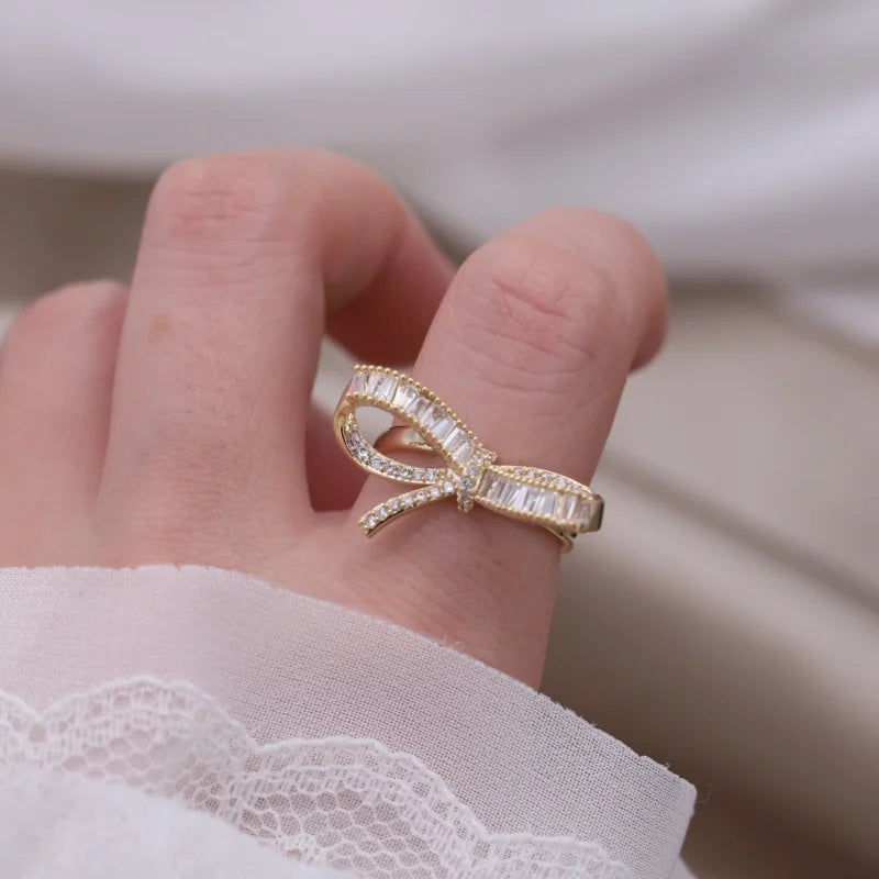 Kawaii Love Crystal Ring 💖✨ - 14K Gold Plated Heart Design for Elegant Daily Wear! 🌟💍