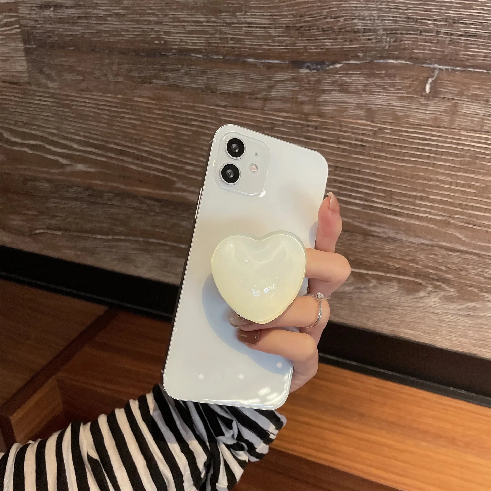 Phone Holder Popular Socket Griptok Finger Grip Bracket Stand Love Heart Ins Style Cute Poping Pink White Cellphone Accessory - Pixie Quill