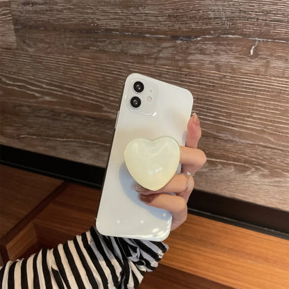 Phone Holder Popular Socket Griptok Finger Grip Bracket Stand Love Heart Ins Style Cute Poping Pink White Cellphone Accessory - Pixie Quill