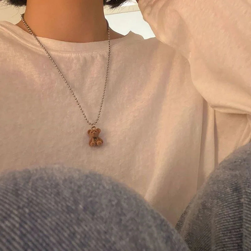 Adorable Plush Bear Pendant Necklace 🐻✨