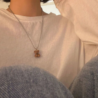 Adorable Plush Bear Pendant Necklace 🐻✨