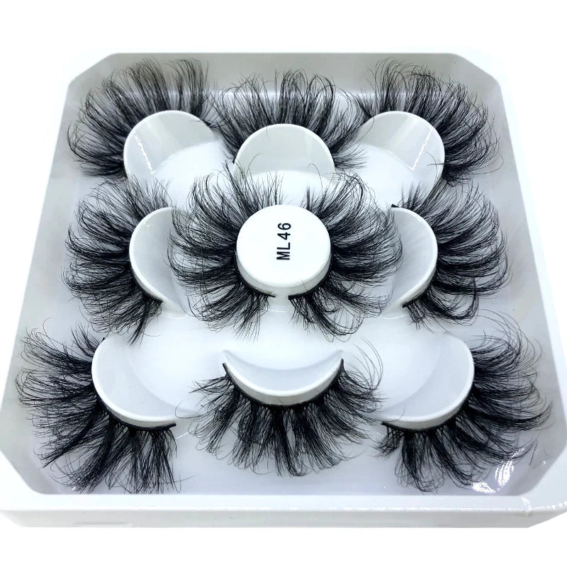 New 5 Pairs 8-25mm Natural 3D False Eyelashes Kit Mink Lashes Full Strip Look Whimsical Cute Glam 🌸✨