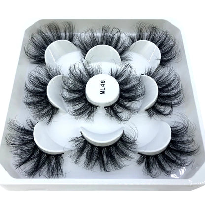 New 5 Pairs 8-25mm Natural 3D False Eyelashes Kit Mink Lashes Full Strip Look Whimsical Cute Glam 🌸✨