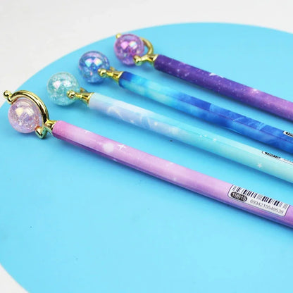 Kawaii Starry Sky Gel Pens ✨🌌 | Adorable Black Ink Neutral Pens for School & Office Supplies | 2/4pcs Random Colors! 🌈✍️