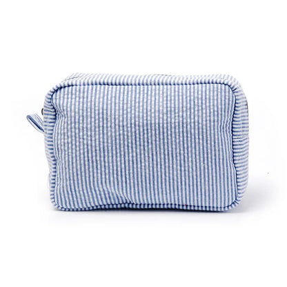Kawaii Personalized Seersucker Makeup Bag 🎀✨ | Custom Embroidered Name | Cute Bridesmaid Gift 💖💄