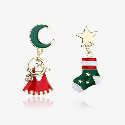 Sweet Green Bowknot Bell Earrings For Women Xmas Gift Dangle Wind Chime 🎄✨