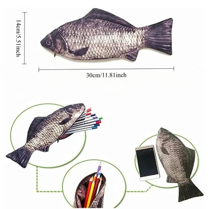 Fish Shaped Pencil Case Novelty Bag Coin Purse Cute Office Gift 🐟🎀