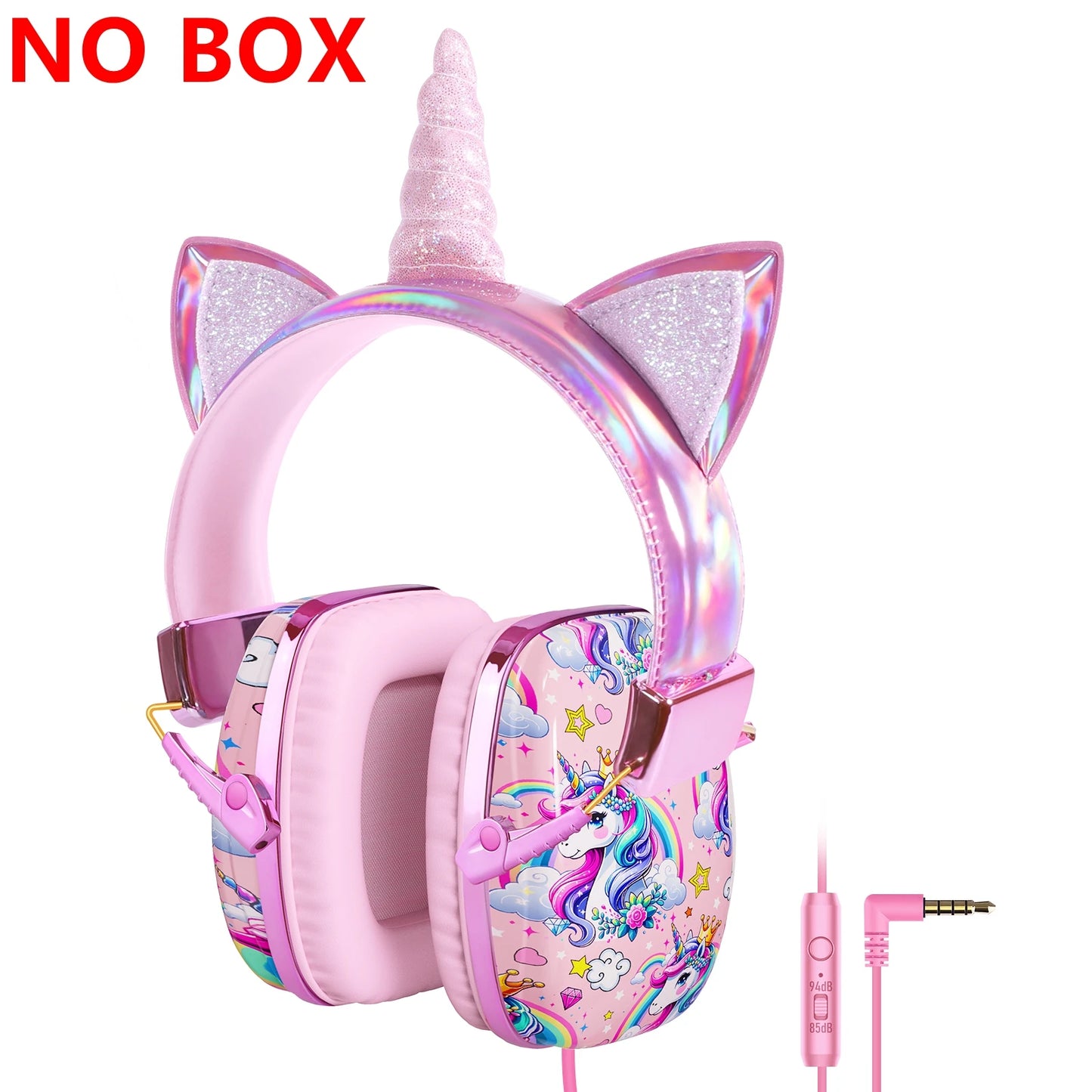 🌈✨ Adorable Unicorn Kids Headphones with Mic 🎧 | 85dB Volume Limit for Safe Listening 🎀 | Perfect for iPads, School & Travel 🦄💖