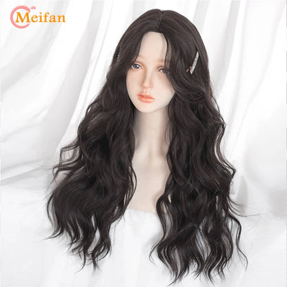 Kawaii Ombre Pink & Blonde Long Straight Wig 🎀✨ - Cute Lolita Cosplay Hair for Parties & Halloween! 🌸🖤