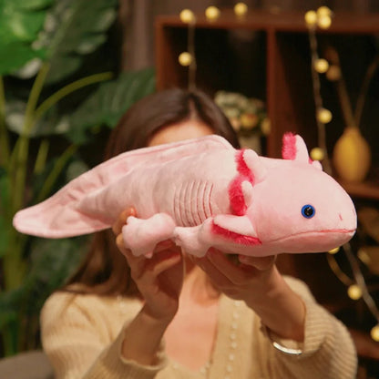 🌈🐾 Colorful Axolotl Hugging Pillow – Cuddly Newt Plush for Kids! 🎈💖 - Pixie Quill