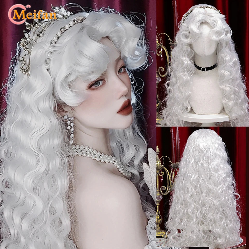 Kawaii Ombre Pink & Blonde Long Straight Wig 🎀✨ - Cute Lolita Cosplay Hair for Parties & Halloween! 🌸🖤