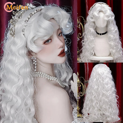 Kawaii Ombre Pink & Blonde Long Straight Wig 🎀✨ - Cute Lolita Cosplay Hair for Parties & Halloween! 🌸🖤