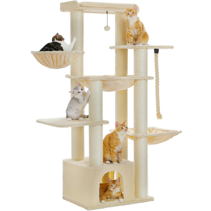 Cute 5 Tier Cat Tree For Big Cats With 11 Sisal Posts And Hammock 🐾