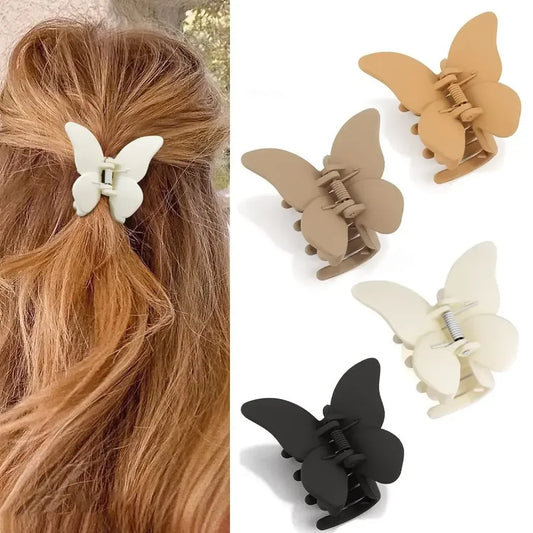 Kawaii Sweet Butterfly Hair Clip 🦋✨ | Adorable Solid Color Shark Clip for Girls' Hairstyles 🌈💕