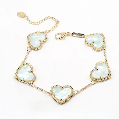 Kawaii Heart Charm Bracelets 💖✨ - Cute Personalized Gift for Women 🌈💚🖤❤️