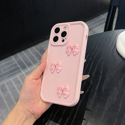 Kawaii 3D Pink Butterfly Silicone Phone Case 🦋✨ | Soft & Shockproof Cover for iPhone 16/15/14/13/12/11 Pro Max XS XR X 7 8 Plus SE 💖