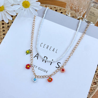 Whimsical Blossom Pearl Choker 🌸✨ Cute Colorful Beaded Necklace for Trendy Women! 🎀💖