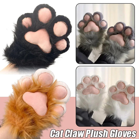 Kawaii Plush Fox Paw Mittens 🦊✨ | Cute Costume Claw Gloves for Halloween & Cosplay 🎃🐾