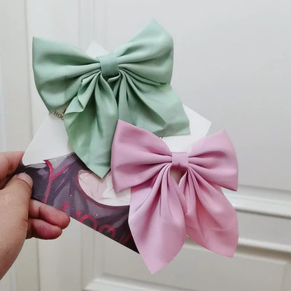Kawaii Rainbow Bow Hair Clips 🎀✨ | Adorable Satin Barrettes for Girls & Women | Cute Butterfly Hair Accessories 🦋🌈