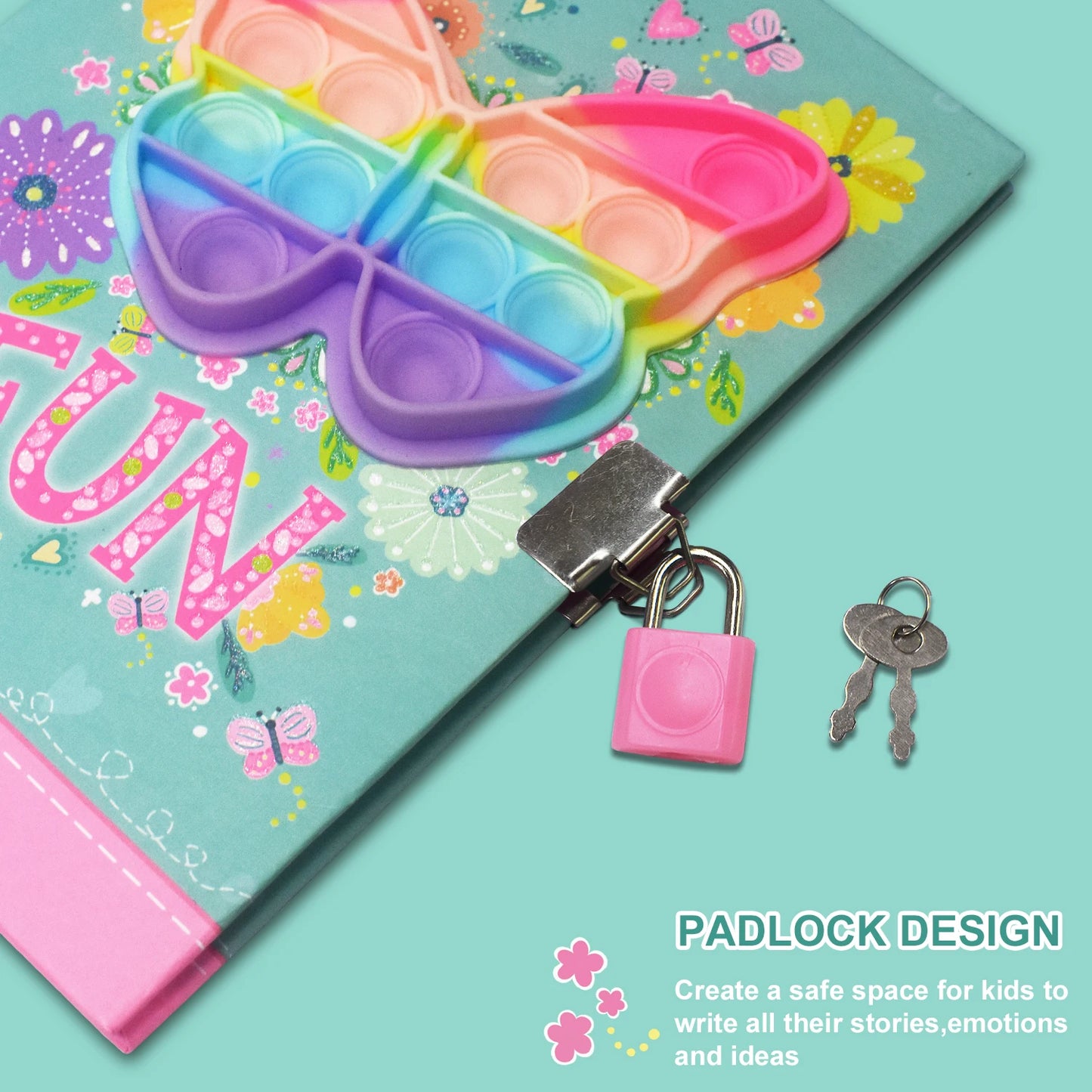 Kawaii Pop Girls Secret Diary with Lock & Colorful Double-end Pen 📝✨ | 160 Lined Pages of Fun!