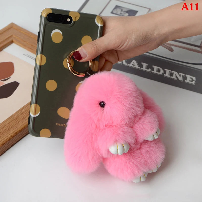 Fluffy Bunny Keychain 🐰✨ Adorable Pom Pom Charm for Bags & Keys! 🐇💖 - Pixie Quill