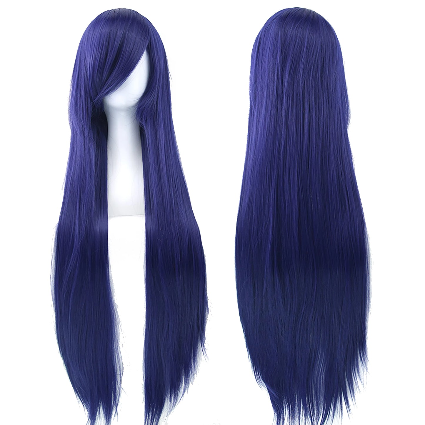 Enchanted White Purple 80cm Long Cosplay Wig for Women Synthetic Hair Straight Party Glam ✨💜