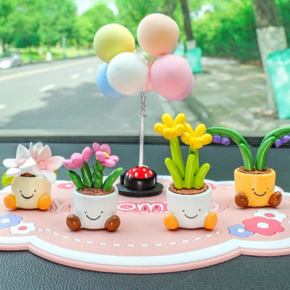 Kawaii Flower Pot Elf 🌸✨ - Adorable Resin Car Interior Decor & Desktop Ornaments 🚗🌼