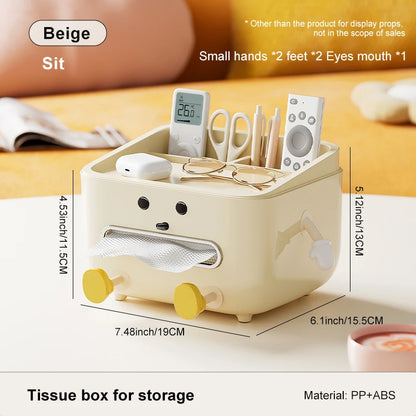 Kawaii Chic Multi-Function Remote Control Organizer 💖✨ - Stylish Paper Towel Box for Modern Homes 🏡🧸