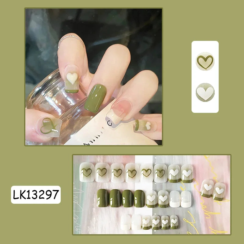 ✨ 24P Kawaii Rainbow Ballerina Press-On Nails 💅 - Adorable Full Cover Artificial Fake Nails for Creative Nail Art! 🌈