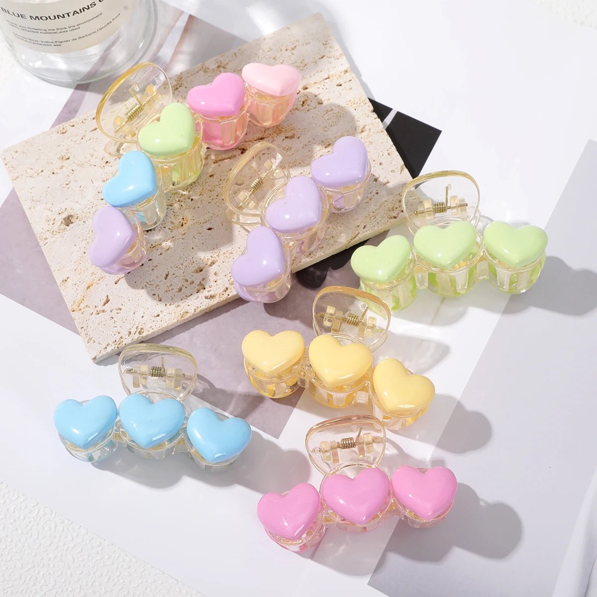 🌸✨ Adorable Love Rainbow Hair Claw Clip - Chic Ponytail Holder for Stylish Ladies! 💖🦋 - Pixie Quill