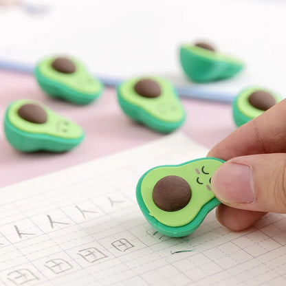 🍏✨ Adorable Avocado Friends: 4-Piece Fun Eraser Set for Kids! 🌟🥑
