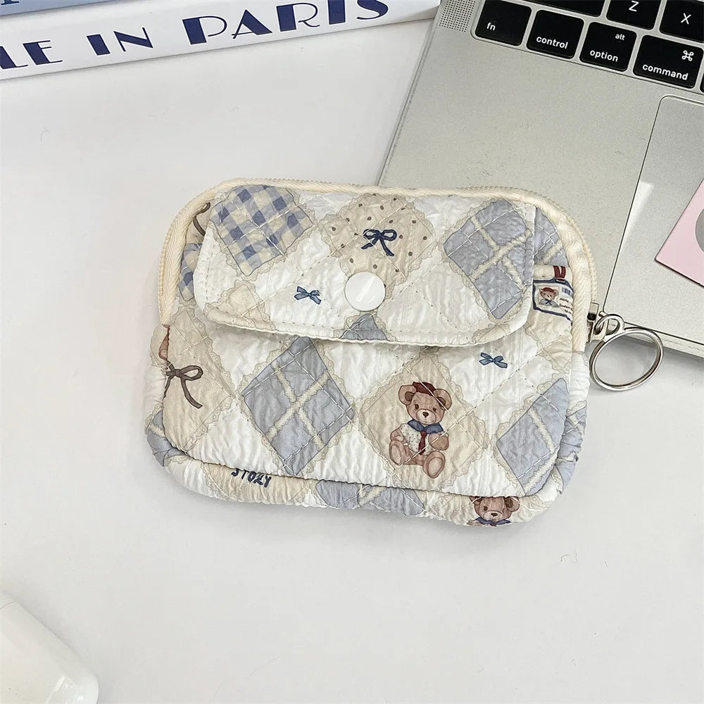 Kawaii Cartoon Makeup Pouch 🐰✨ | Cute Travel Lipstick & Earphone Organizer Bag 🎀💄 - Perfect Gift for Women!