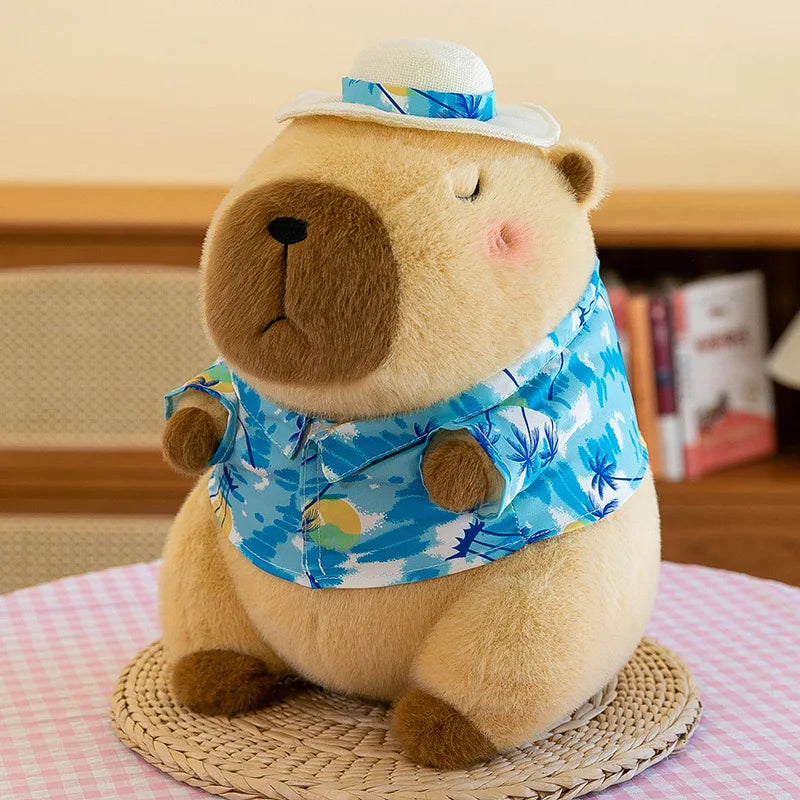 Adorable Capybara Plush Toy 🌸 | Soft Stuffed Animal with Lotus Flower 🌟 | Perfect Gift for Kids 🎁 | Kawaii White-face Monkey Doll 🐒