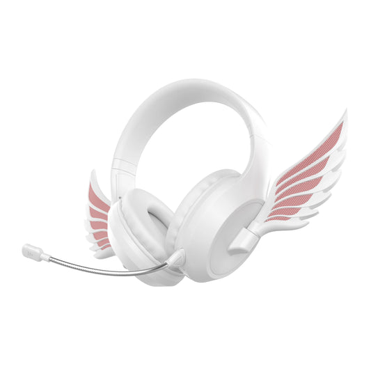 Kawaii Winged Bluetooth Headphones 🎶✨ Hi-Fi Stereo 🎧 Game On! 🎮 Noise-Canceling Mic & App Control! 🌈
