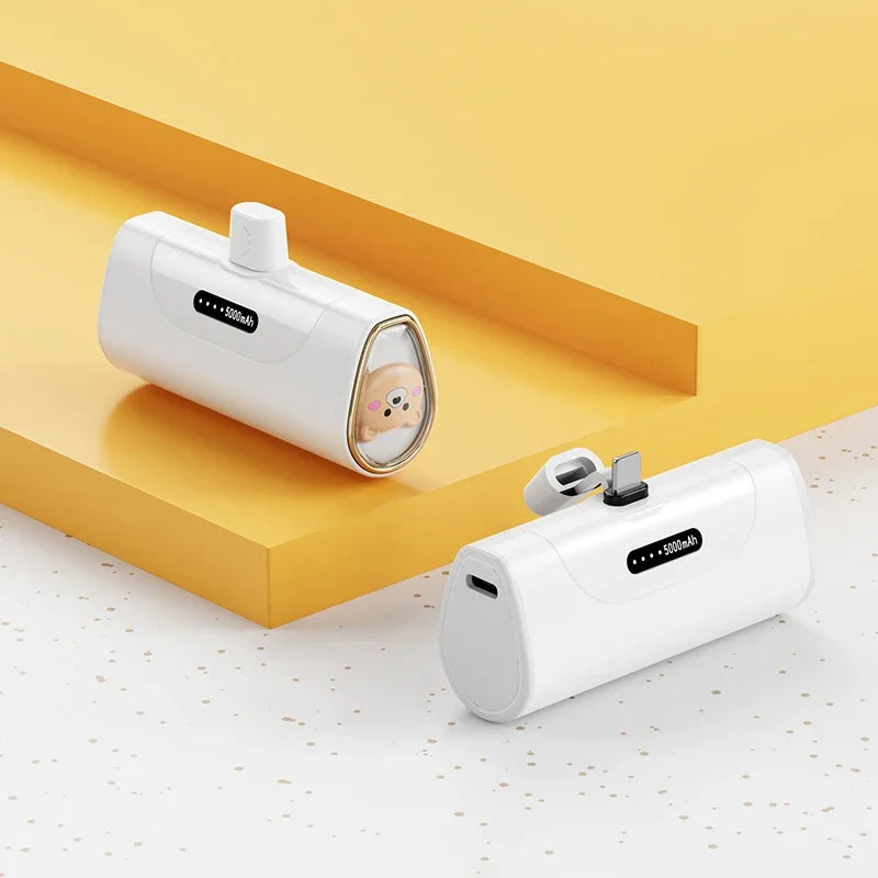Kawaii 5000mAh Pet Power Bank 🐾💖 Mini Capsule Fast Charge for iPhone & Type-C! 🚀✨