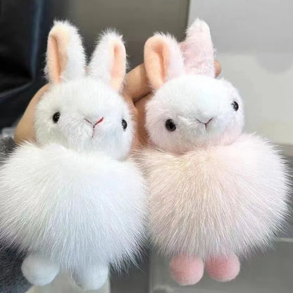Adorable Fox Plush Key Chain Pendant With Rabbit Fur Ball For Car And Backpack 🦊