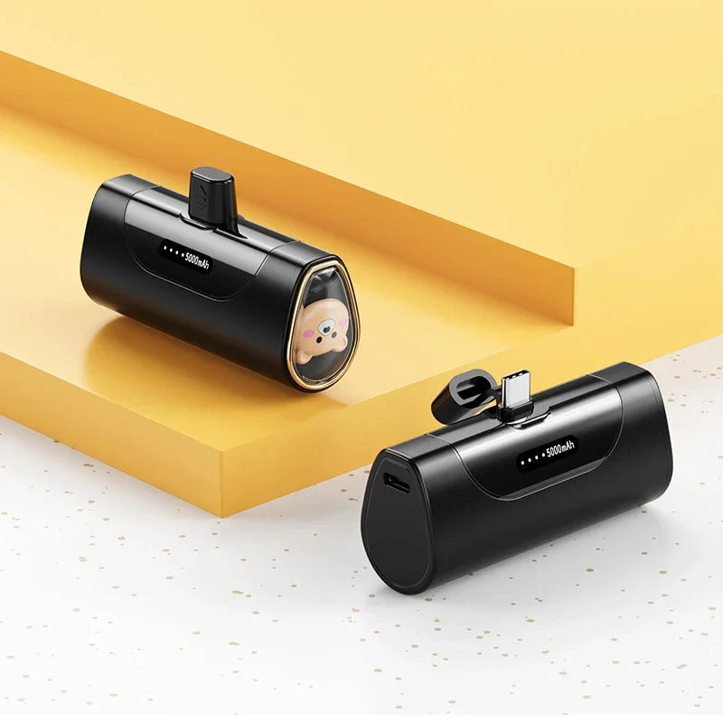 Kawaii 5000mAh Pet Power Bank 🐾💖 Mini Capsule Fast Charge for iPhone & Type-C! 🚀✨