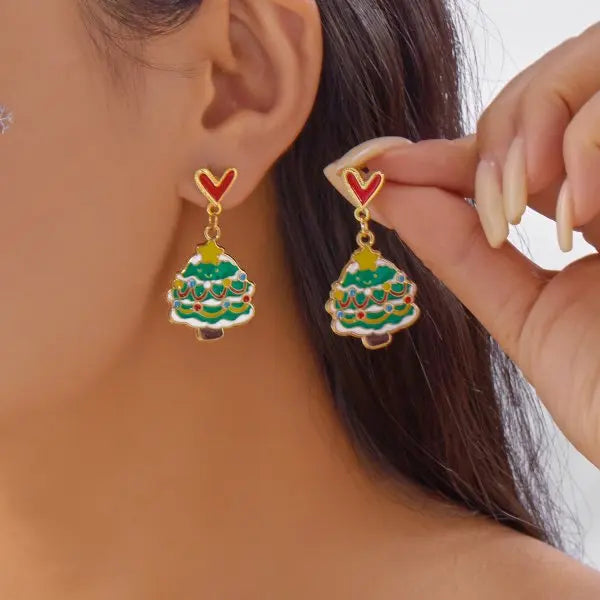 Sweet Green Bowknot Bell Earrings For Women Xmas Gift Dangle Wind Chime 🎄✨