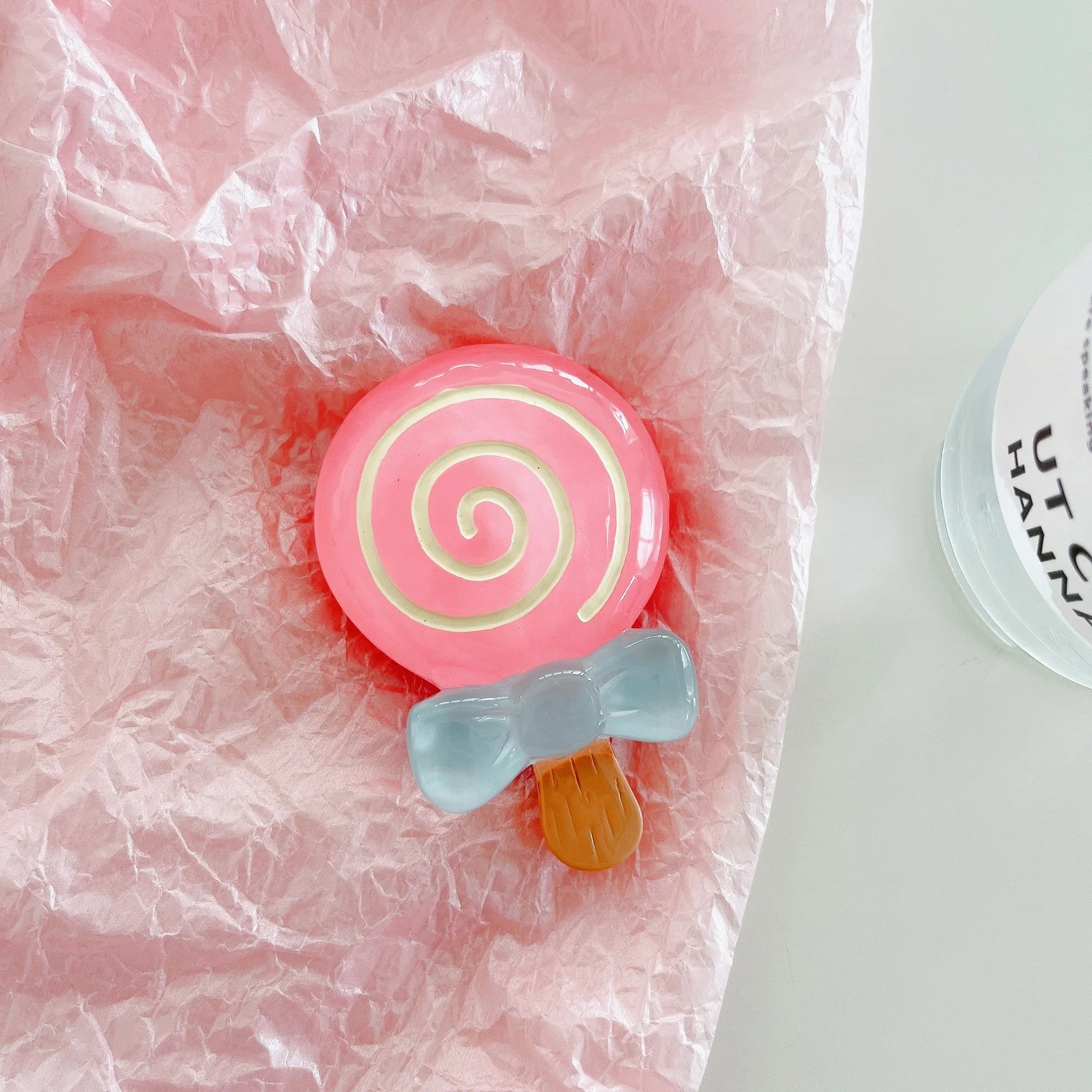 🍓 Adorable Strawberry Glass Lollipop Phone Grip & Stand 🌟 Universal Fit for All Phones 📱✨ - Pixie Quill