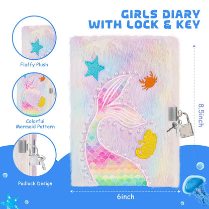 Kawaii Plush Secret Diary with Lock & Pen 🐾✨ Cute Cat Notebook for Girls - Perfect Christmas Gift! 🎁💖